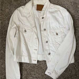 American Eagle Outfitters White Denim Jacket